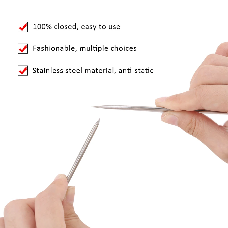 Eyelash Tweezers 1pcs Professional Eyelash Tweezers 3D Volume Anti-static Eyelash Extension Tweezer Steel