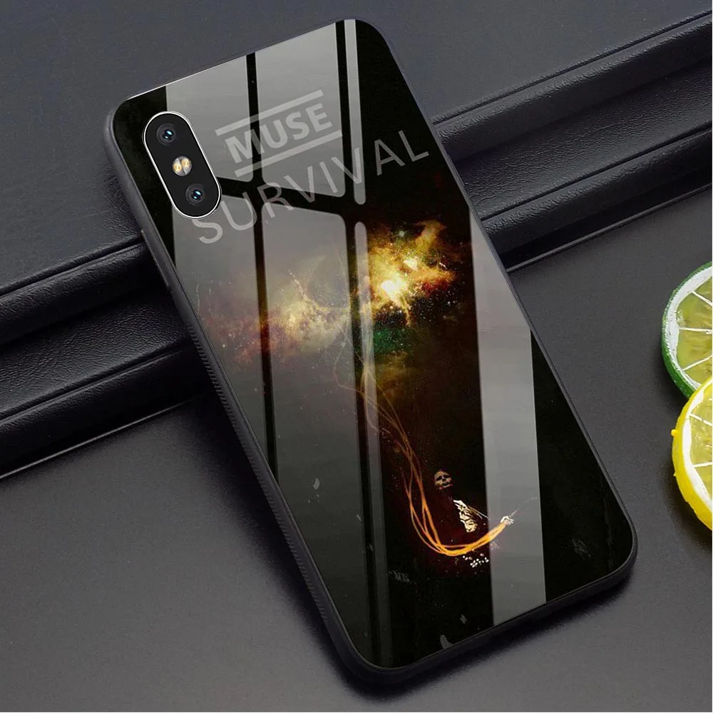 Модный телефон MUSE из закаленного стекла чехол для iPhone 7 Xs Max XR X 8 Plus 6 6S 5s 5 SE Silicone 11 pro