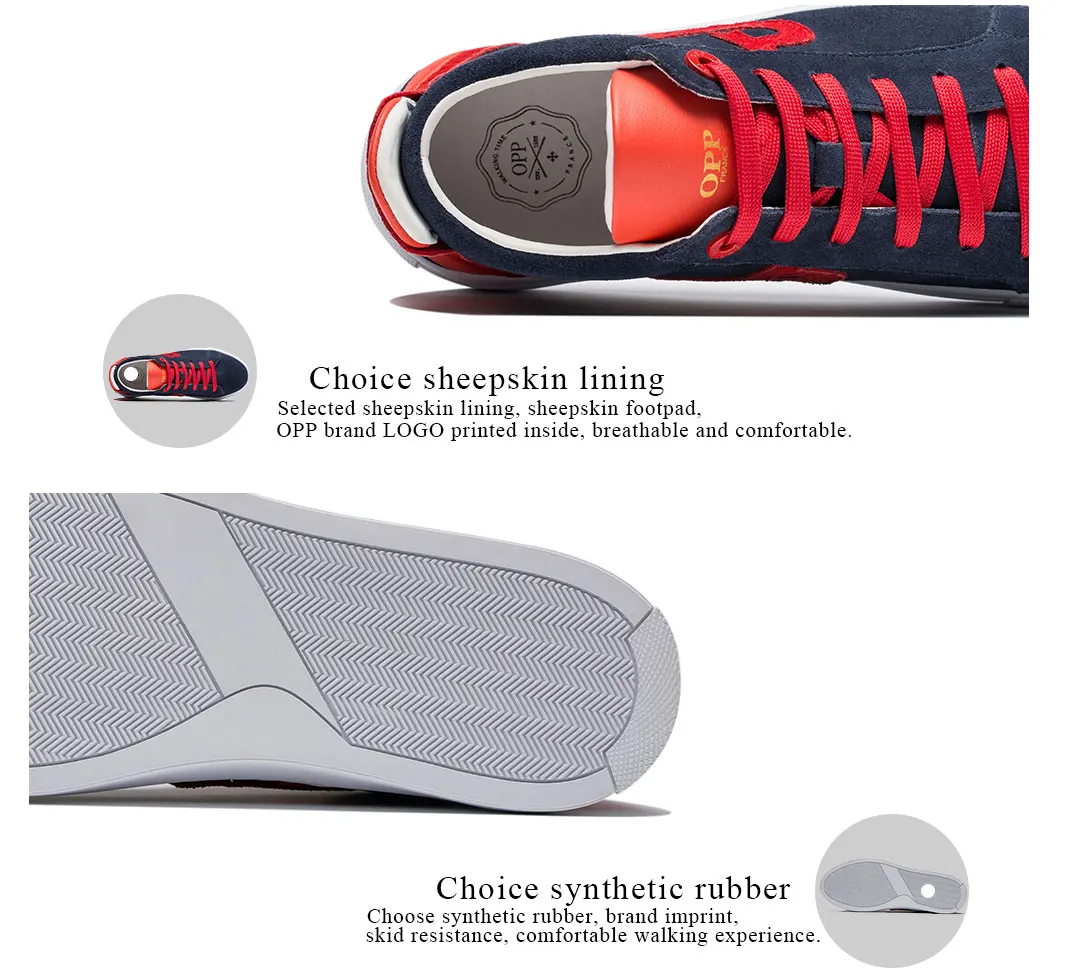 OPP Men's Shoes Summer Breathable Lace-up Boots Leather Mixed Color Shoes Street Style Casual Men's Skate Shoes