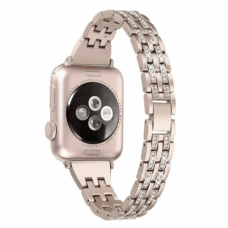 Роскошный металлический ремешок для часов Ремешок Браслет для Apple iWatch серии 4 3 2 1 38 мм 42 мм браслеты из нержавеющей стали для Apple iWatch 4