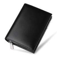 WILLIAMPOLO Business Card Holder Wallet Genuine Leather Mens wallett Zipper Pocket Purse Carteira Man PL218 2