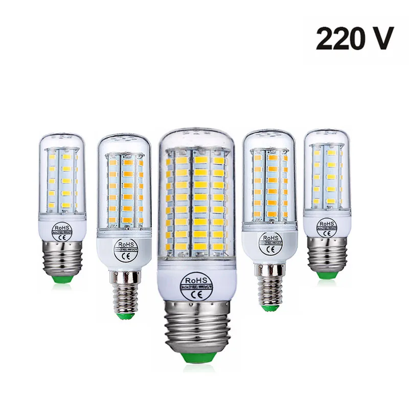 

E27 LED lamp E14 LED Bulb SMD5730 220V Corn Bulb 24 36 48 56 69 72LEDs Chandelier LED Light For Home Decoration Decoration Light