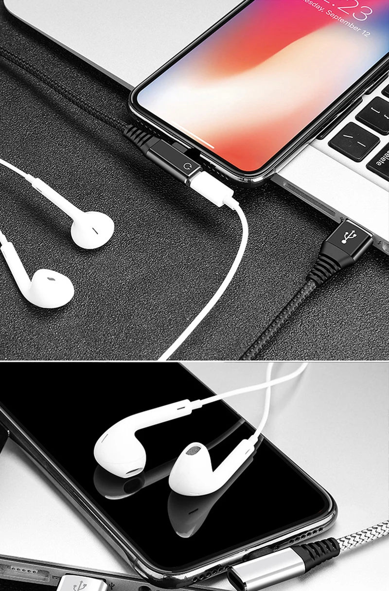 2 in1 аудио зарядный кабель провод для быстрой зарядки для iPhone 7/8 плюс XS Max XR зарядный кабель поддерживает телефонные звонки, музыка гарнитура управления