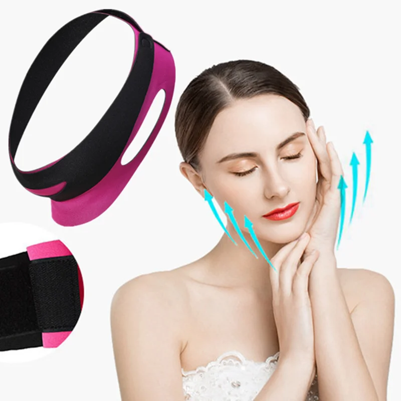 Sottile Viso A Forma Di V Strumento Di Sollevamento Viso Maschera Dimagrante Cintura Massaggiatore Viso Antirughe Ridurre Doppio Mento Fasciatura Viso