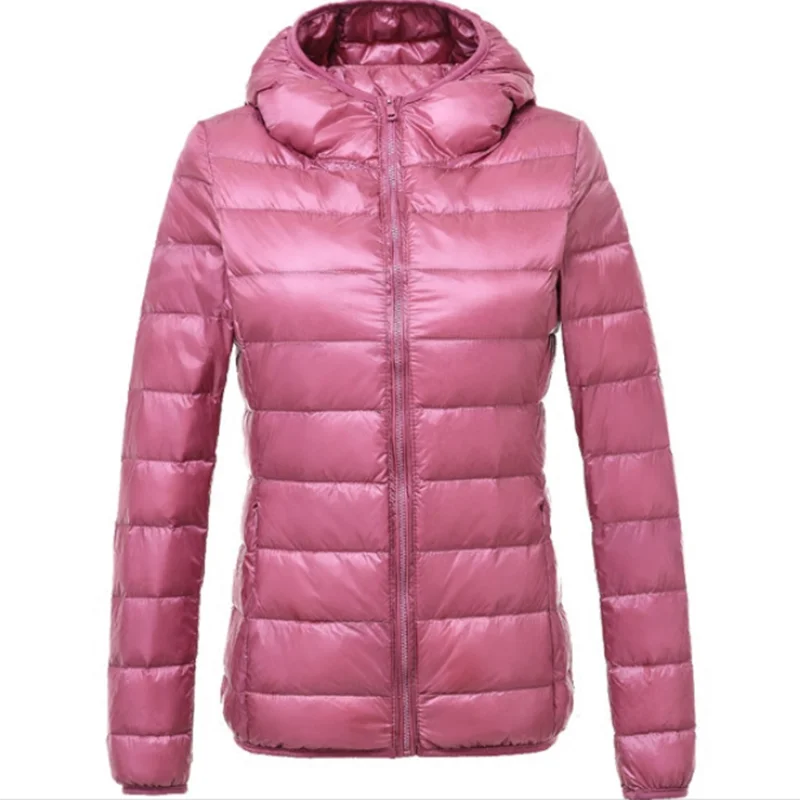 

Autumn Winter Down Jackets Women Hooded Ultra Light Down Jacket Women Slim Plus size Lightweight Warm White duck down Coats