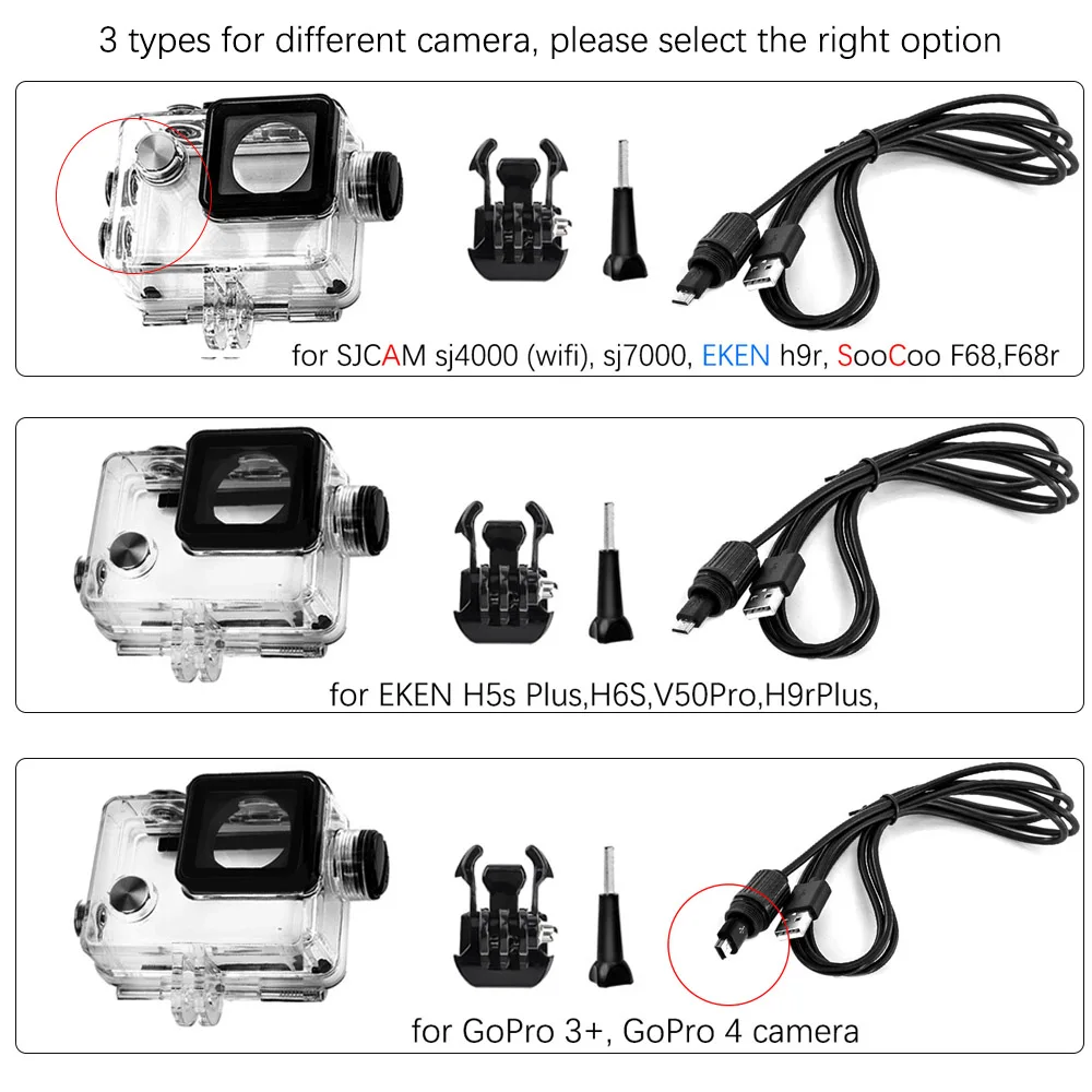 Coque étanche pour GoPro 4/3+ et autres caméras d'action - Plongée et Snorkeling