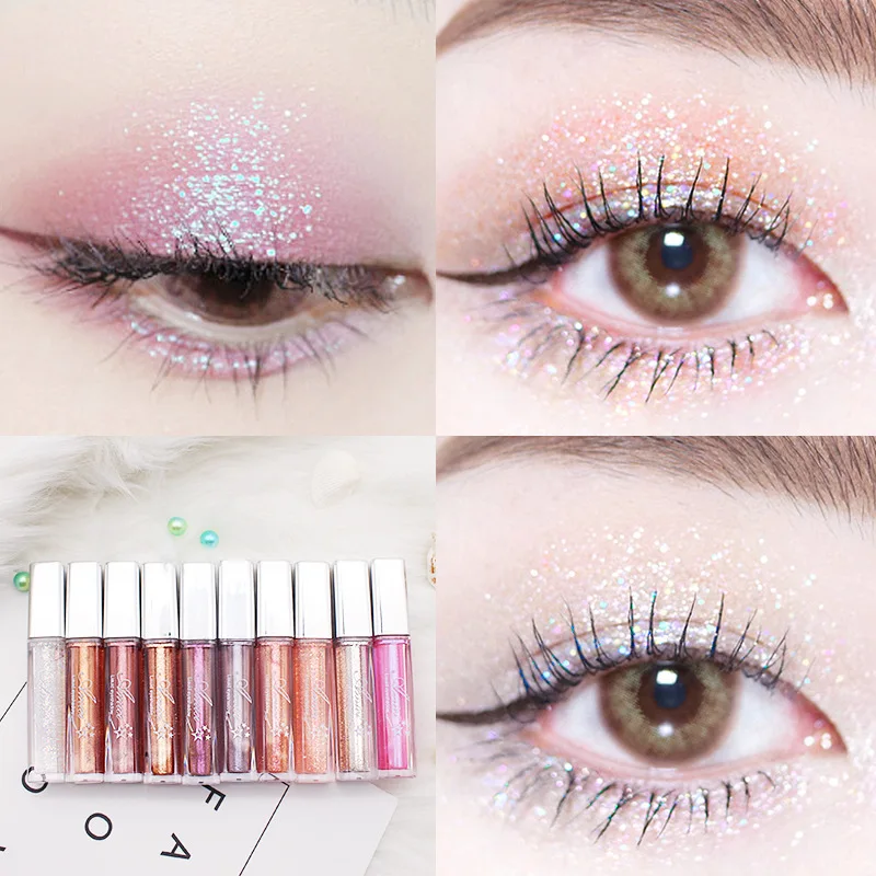 

10 Colors Liquid Eyeshadow Diamond Metal Shimmer Glitter Eyeliner Waterproof Long Lasting Sparkling Makeup Beauty Cosmetics