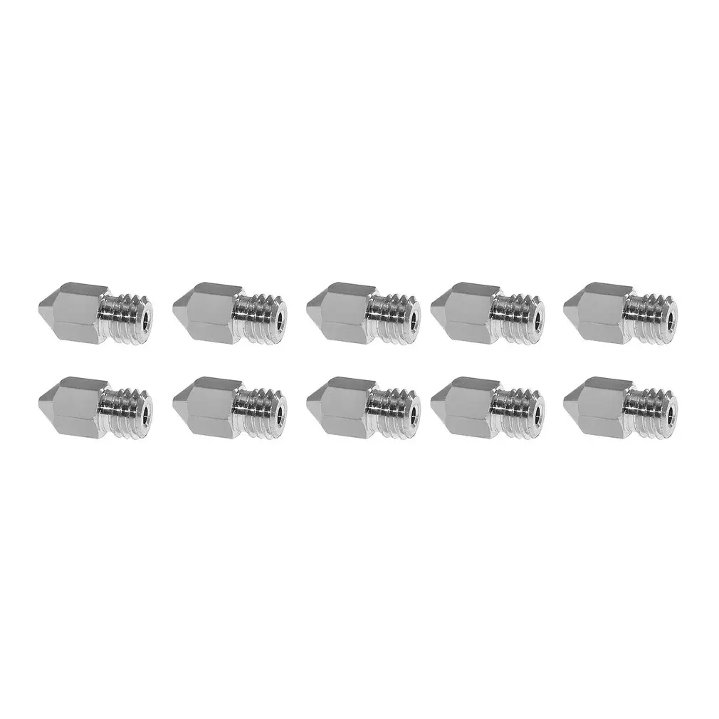 

10Pcs/lot Stainless Steel MK8 Nozzle Extruder Print Head 0.2/0.3/0.4/0.5mm For 1.75mm Filamnet 3D Printer Parts