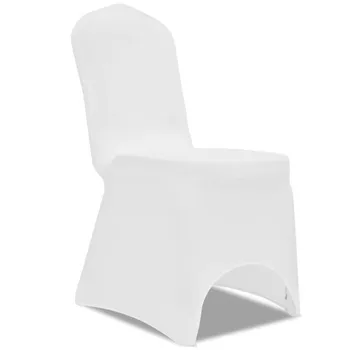 

White Spandex Chair Cover 50PCS Stretch Polyester Spandex Slipcovers for Banquet Dining Party Wedding Home Chair Covers