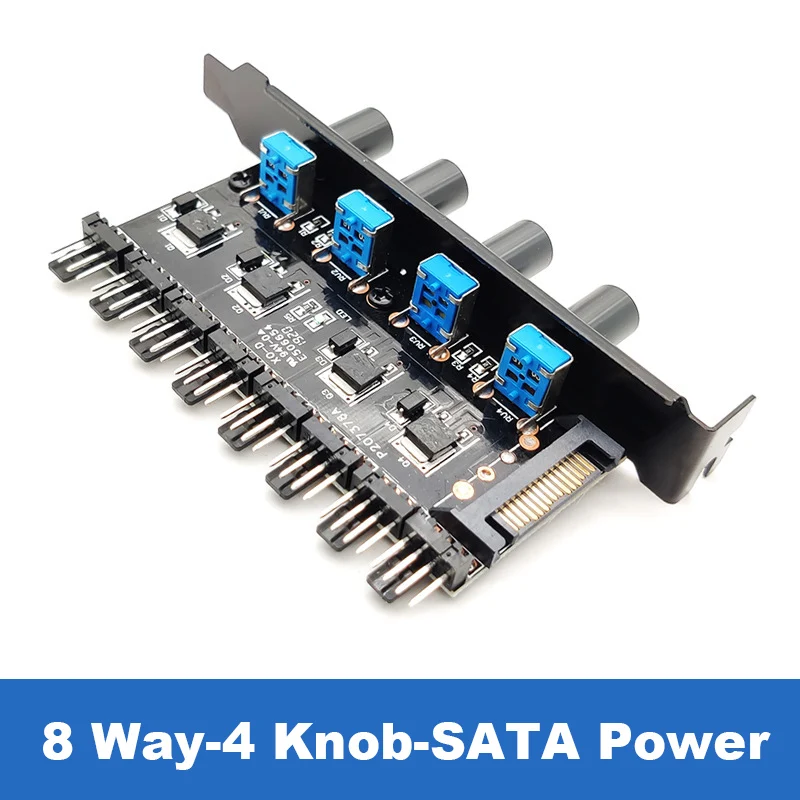 8CH 4 Control-SATA Компьютер PC 6 каналов 8 способ 4 pin PWM 3 pin Скорость вентилятора Управление; PCI крышка, 12V Контроль температуры для Процессор чехол вентилятор радиатора - Цвет: 8CH 4 Control-SATA
