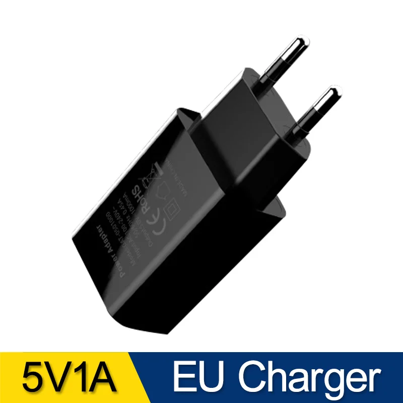 Черный 5V1A USB зарядное устройство для мобильного телефона, адаптер с вилкой для преобразования в ЕС, адаптер питания переменного тока, дорожная настенная зарядка 100-240 В для samsung S8/Note8 - Цвет: Черный