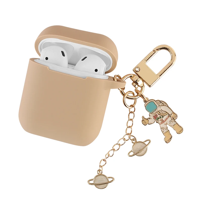 

Cosmic Astronaut Spaceman Silicone Case for Apple Airpods 1 2 Accessories Bluetooth Earphone Protective Cover Box Case Key ring