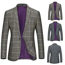 Полосатый блейзер Мужской приталенный Блейзер тонкий Masculino бизнес повседневный мужской Стильный Блейзер сезон весна осень в горошек Полосатый блейзер Мужской