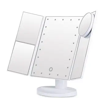 

LED Mirror Lamp Makeup Mirrors Table Mirror USB Luminous Portable Folding Magnifying Home Decor Gifts Bathroom Interior Design
