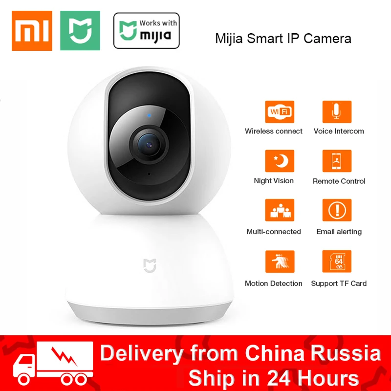 Xiaomi-cámara inteligente Mijia Mi, HD, IP, WiFi, 360, Pan-tilt, vídeo, visión nocturna, Webcam, Monitor de seguridad para el hogar del bebé, Mihome