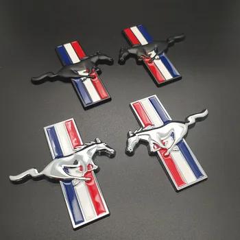 

1Pcs 3D Metal Mustang Car Side Fender Rear Trunk Emblem Badge Sticker Decals for Ford Mustang,Car accessories stickers