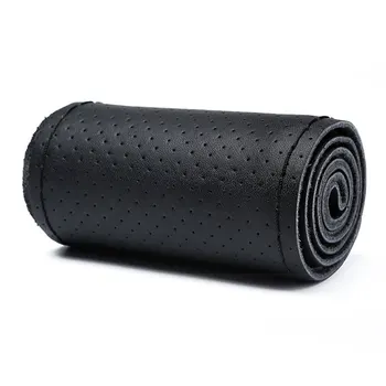 

Summer Full-hole Hand-sewn Steering Wheel Cover Car Handle Set Inelastic Steering Wheel Cover Protection Durable