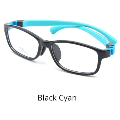 Ralferty качественная рамка для детских очков для класса, корректирующие очки при близорукости, Детские квадратные съемные оправы для очков K19007 - Цвет оправы: Black Cyan