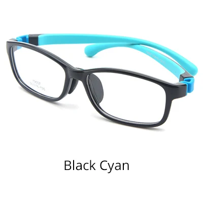 Black Cyan Ralferty качественная рамка для детских очков для класса, корректирующие очки при близорукости, Детские квадратные съемные оправы для очков K19007 - Цвет оправы: Black Cyan