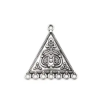 

DoreenBeads Zinc Based Alloy Boho Chic Bohemia Connectors Triangle Antique Silver Color DIY Charms Jewelry 37mm x 33mm, 20 PCs