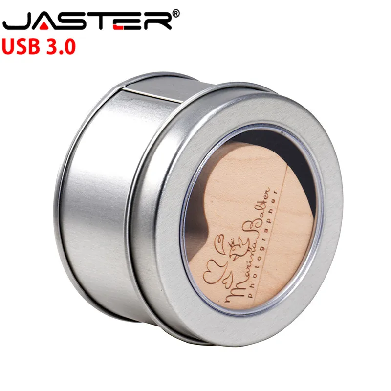 JASTER usb 3,0 деревянное сердце Usb флеш-накопитель карта памяти, Флеш накопитель 8 ГБ 16 ГБ 32 ГБ 64 Гб гравировка логотипа компании
