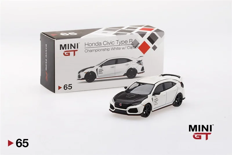 MINI GT 1: 64 Honda Civic type R(FK8) капот из углеродного волокна белый литой модельный автомобиль
