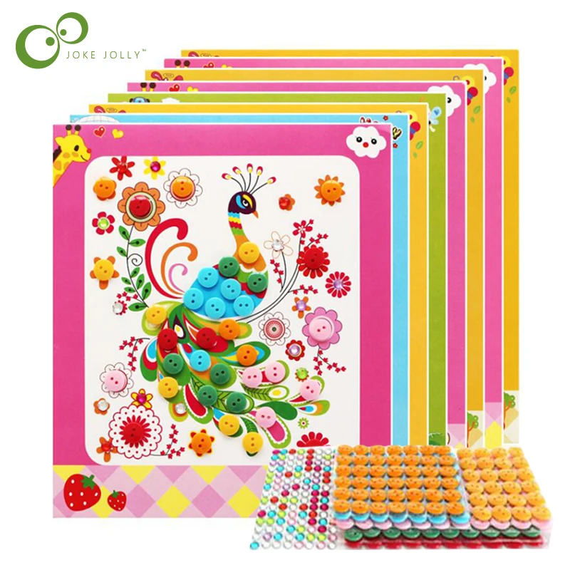 Handmade Button Stickers Drawing Painting Crafts – THE KIDDO COVE