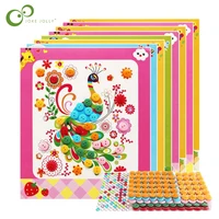 8Pcs/5pcs Kids DIY Button Stickers Drawing Toys Handmade School Art Class Painting Drawing Craft Toys Children Early Educational 1