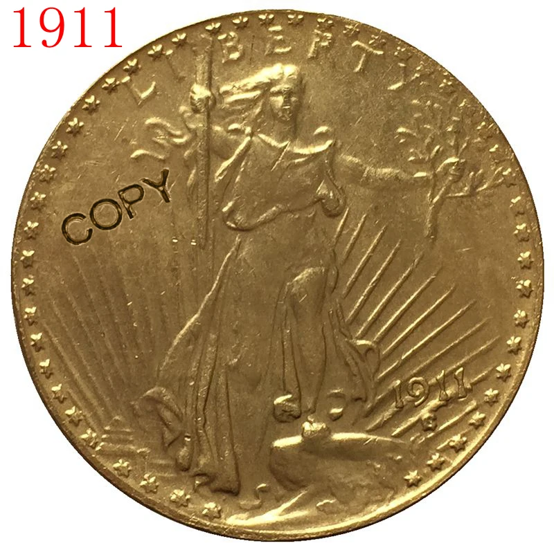 США 1911$20 St. Копия монеты с изображением гауденция