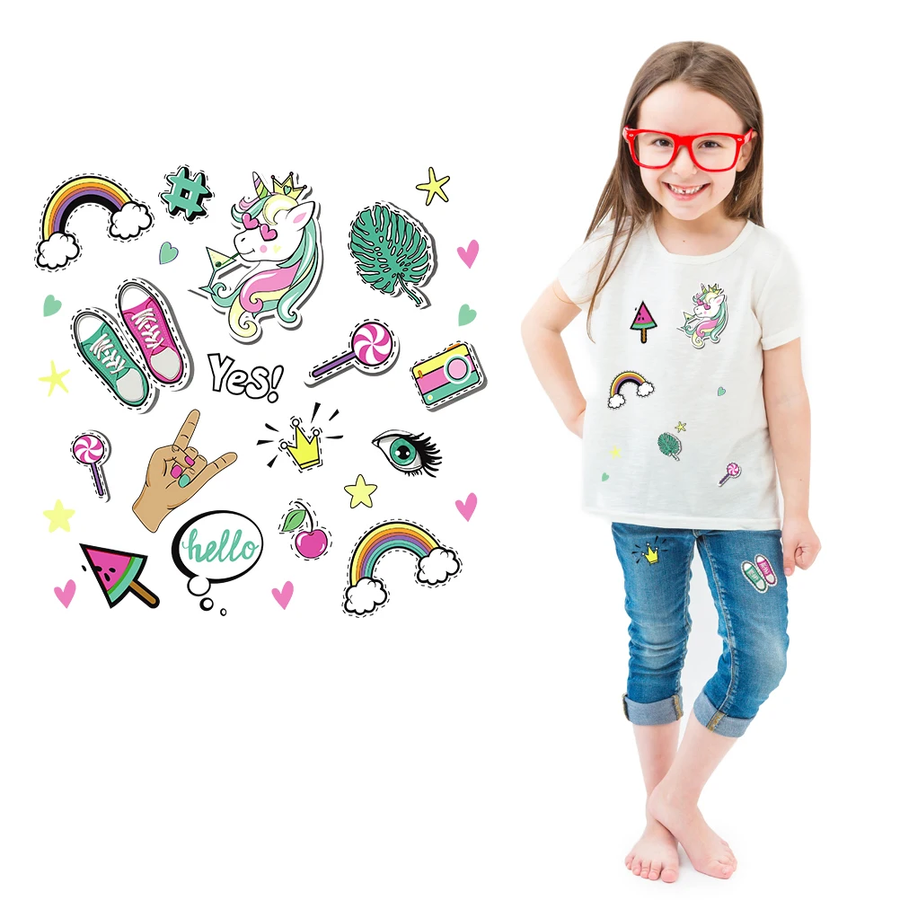 Iron on Unicorn Patches for Kids Clothes Heat Transfer Animal Patch