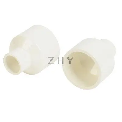 

2PCS White PVC 50 x 25mm Inner Dia Straight Design Pipe Tube Connector
