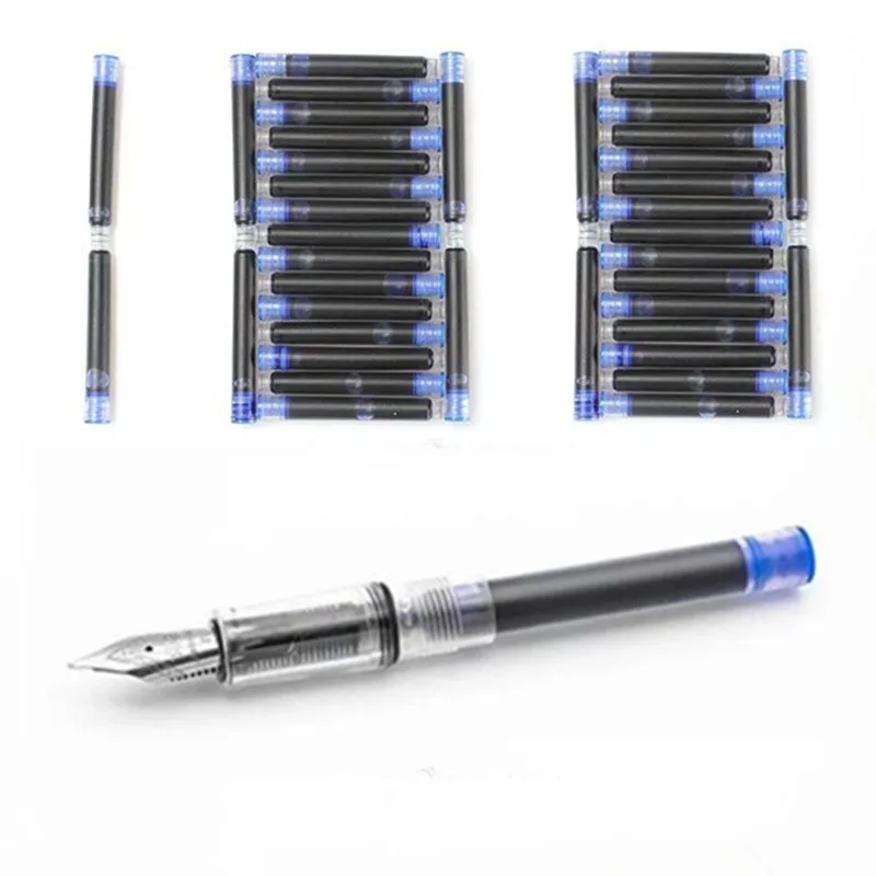 High Quality 10pcs Black Universal Fountain Pen Ink Cartridges Pen Refill Color 2.6mm  Stationery Office School Supplies 2