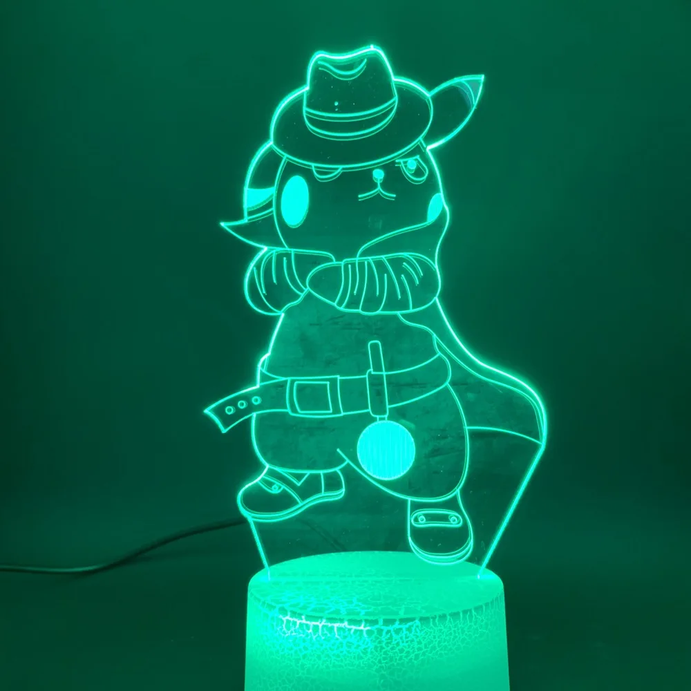 

The Japanese Anime Pocket Monsters Pikachu 3D Lamp Visual touch sensor 7 Colors with Remote for child Led Night Light Lamp