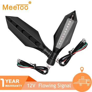 

Electric Motorcycle Accessories 12V Led Motorcycle Turn Signal Light Flashing Flowing Water Indicator Lamps Bendable Brake Light