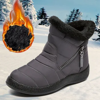 Botas de Invierno para Mujer, zapatos cálidos informales, cómodos, impermeables, con plataforma, 2020