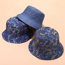 Женская Рыбацкая Кепка, Корейская Женская Мужская Уличная Кепка с плоскими полями, ковбойская джинсовая Панама, темно-синяя джинсовая кепка