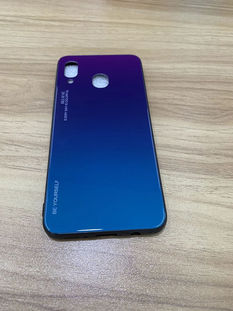 100 шт Модный стеклянный чехол с градиентными цветами для samsung S10 Plus A10 A30 A50 A60 A70 A80 A90 все модели для iPhone