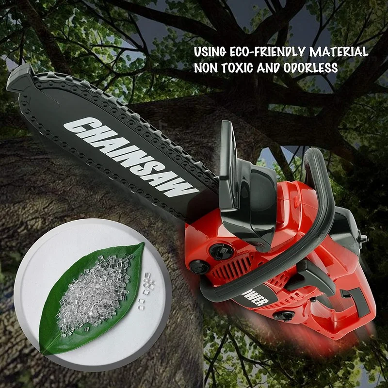 Chainsaw Toy Tool Play Set Outside Construction Work Shop Toy Outdoor Preschool Gardening Lawn Gift for Kids Boys and Girls