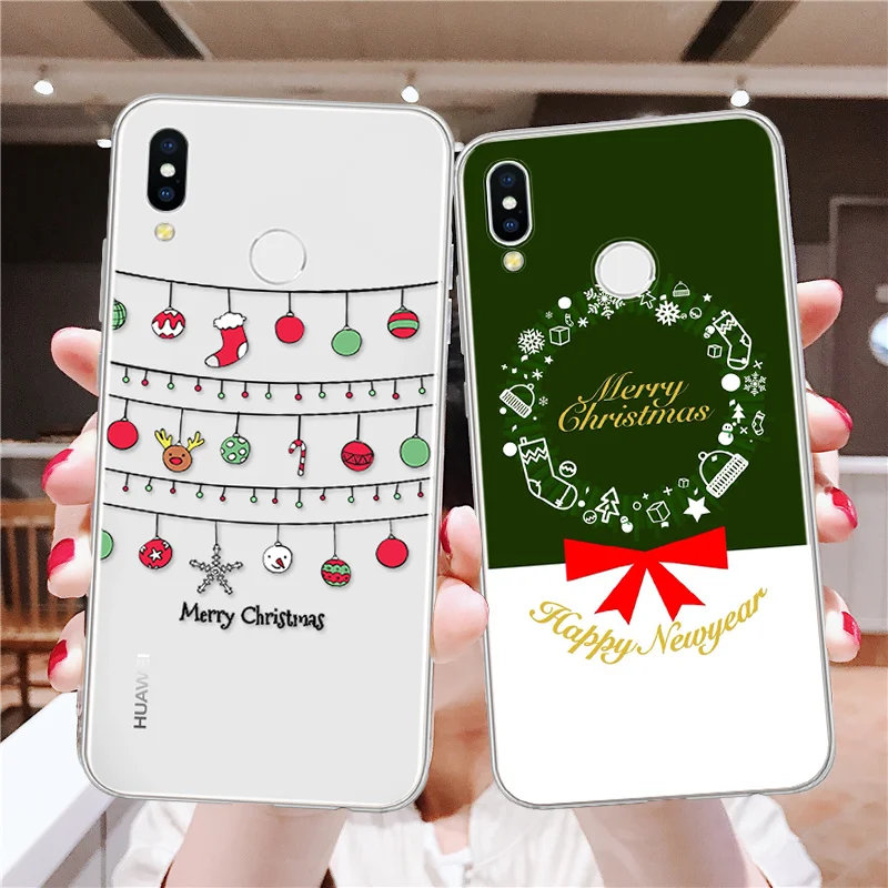 

Cases for Huawei P30 P8 P9 P10 P20 Pro Lite 2017 Y6 Y7 Pro P Smart Plus 2019 For Huawei Mate 10 20 Lite TPU Christmas gift Cover