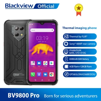 

Blackview BV9800 Pro Global First Thermal imaging Smartphone Helio P70 Android 9.0 6GB+128GB Waterproof 6580mAh Mobile Phone