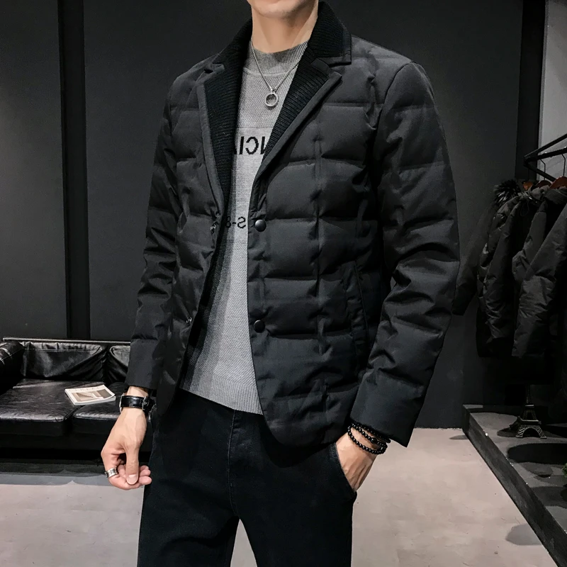 Mantaux Homme, высший сорт,, зимний модный брендовый костюм с воротником, пуховик для мужчин, уличная одежда, пуховое пальто, утиный пух, Теплая мужская одежда