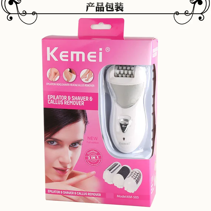 Многофункциональный трехв-1 Kemei KM-505 женские пинцеты для ухода за кормящей леди Бритва Электрический удалитель мозолей на ногах