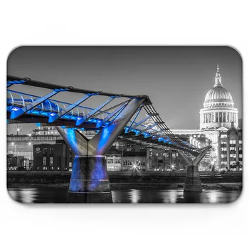 

Architecture Bridge Blue Local Color Landscape Mat Anti-Slip Doormat Home Decor Doormat for Entrance Door Anti-slip Floor