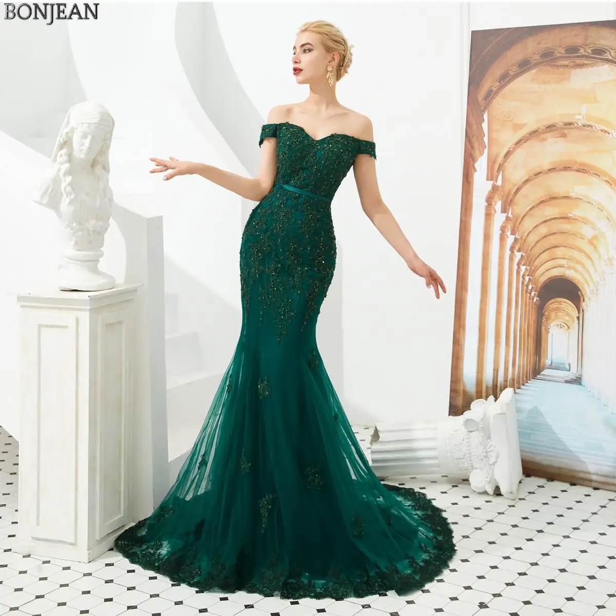 

Elegant Green Mermaid Evening Dress Long 2019 Plus Size Formal Dresses Evening Gown Plus Size Evening Gown Dresses For Women