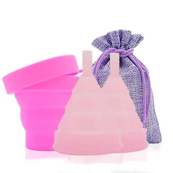

1Set Reusable Lady Feminine Hygiene Cup Medical 100% Silicone Menstrual Cup Silicone Moon Period Cup Menstrual Cup Sterilizer