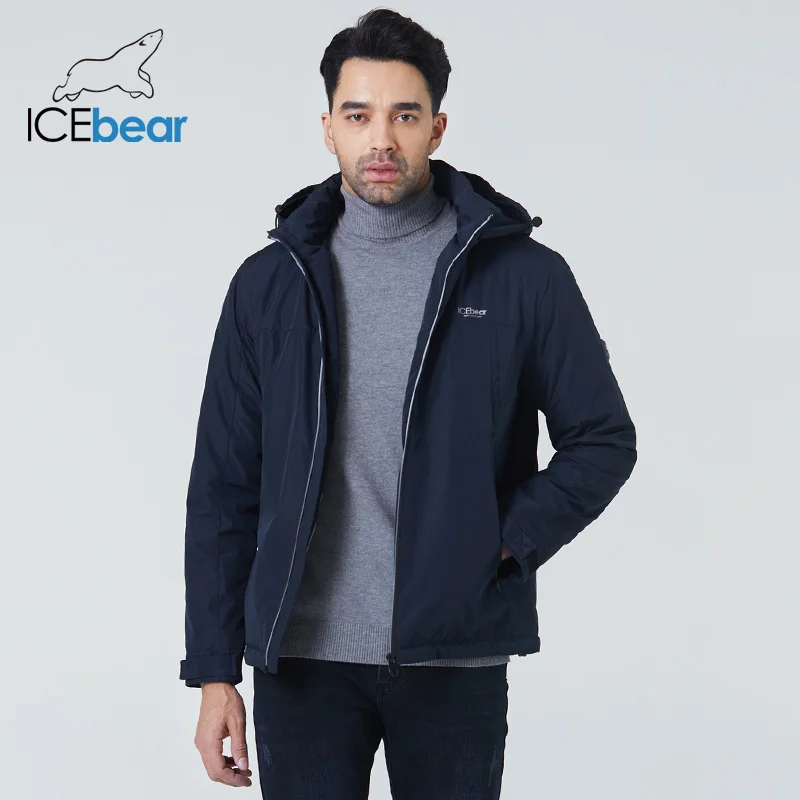ICEbear men's short cotton jacket fall fashion male high quality coat with hood brand clothing MWC21610D new cotton jacket