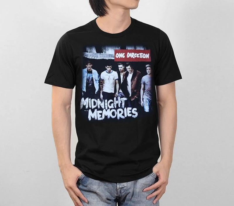 ONE DIRECTION 1D MIDNIGHT gráfico hombres 100% algodón negro S 2XL precio 100% algodón camisetas|Camisetas| - AliExpress