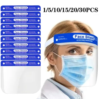 

Safety Full Reusable Washable Protection Cover Face Mask Splash Transparent Face Shielding Protective Isolation Mask