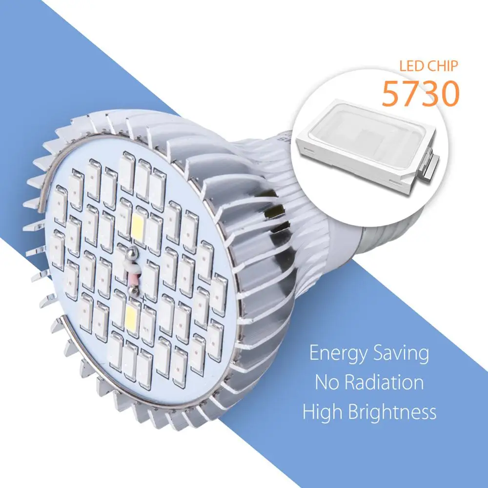 Growing Lamp E27 Grow Light Red+Blue+White+UV+IR AC85-265V Full Spectrum Bulb Lighting Fitolampy Flowers Seedling Cultivation