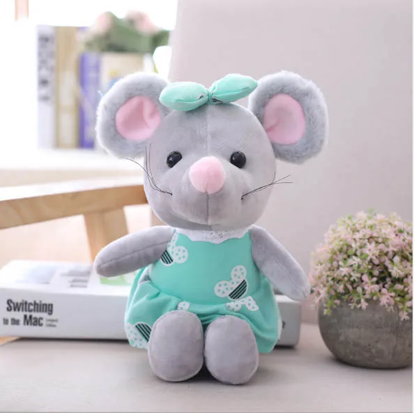 Маленькая кукла мышка набивные плюшевые игрушки животные Дети Игрушки для девочек Дети Мальчики Kawaii детские игрушки мультфильм 25 см Angela мягкие игрушки - Цвет: Зеленый